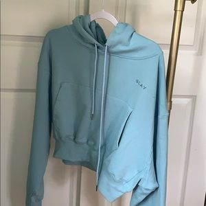 Light blue cropped hoodie